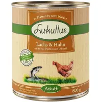 Lukullus Økonomipakke 12 x 800 g - Laks & kylling