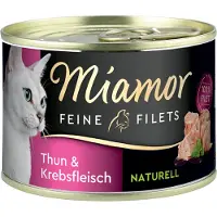 Miamor Fine Filéter Naturelle 6 x 156 g - Tunfisk & krabbekjøtt 12 x 156