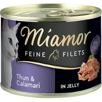 Miamor Fine Fileter 6 x 185 g - Tunfisk & calamari i gelé
