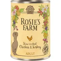 Rosie's Farm Økonomipakke Adult 24 x 400 g - Kylling & Kalkun