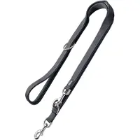 Hunter hundebånd Divo & Maldon, grå - 190 cm lang, 15 mm bred