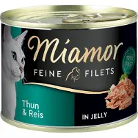 Miamor Økonomipakke Fine Fileter 12 x 185 g - Tunfisk & ris i gelé