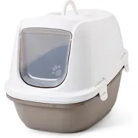 Savic kattetoalett Reina med sil - grå / hvit