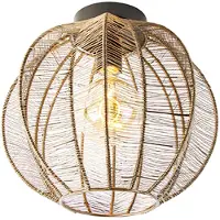 QAZQA Industriell taklampe bronse med svart - Dong