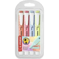 Stabilo 275/4-08-1, 4 stykker, Assorterte farger, Meisel tupp, Flerfarget, Rektangel, 1 mm