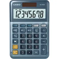 Casio MS-88EM - Skrivebordskalkulator - 8 sifre - solpanel, batteri - blå