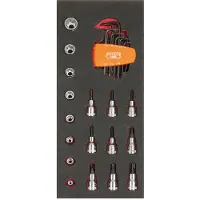 Bahco Sett Med 1/2´´ Bits Og Piper I Skumgummi-brett 1/3 Fit&go 25 Enheter