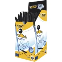 BIC Cristal SOFT - Kulepenn - svart - 1.2 mm - medium (en pakke 50)