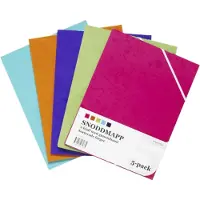 Other Gummistrikkmappe A4 sort. farger, 5 stk.