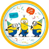 Decorata Party Pappetallerkener - 8-pack - 23 cm - Minions: Oppg - - OneSize - Tallerken