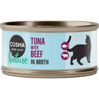 Cosma Økonomipakke Nature 24 x 70 g - Tunfisk og okse i kraft