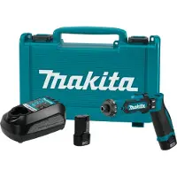 Makita DF012DSE - Drill/driver - trådløs - 2 hastigheter - 1/4" sekskantspor - 5.6 N·m - 2 batterier - 7.2 V