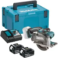 Makita DCS552RTJ, Metall, Svart, Mynte, Børsteløs, 13,6 cm, 3600 RPM, 5,05 cm