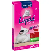 Vitakraft Cat Liquid-Snack - Storfekjøtt & inulin - 24 x 15 g