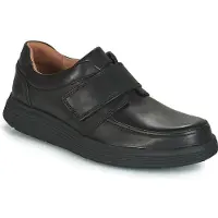 Clarks Shoes for man. 26136986 Leather shoes Un Abode Strap Loafer black (39.5), Flat, Velcro, Casual