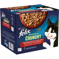 Felix Latz Sensations Crunchy Crumbles 20 x 85 g + 2 x 40 g - 20 x 85 g Kjøtt + 2 x 40 g Crumbles