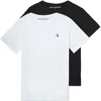 Calvin Klein Jeans T-skjorte - 2-pack - Monogram - Hvit/Svart - - 8 år (128) - T-skjorte