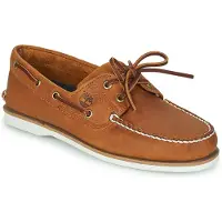 Timberland for man. TB0A43V98771 Brown leather boat shoes (40 W), Flat, Laces, Casual