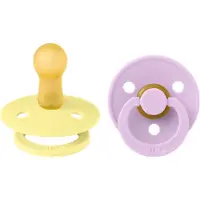 BIBS Colour Smokker - 2-pack - Str. 2 - Rund - Sunshine/Violet S - - 6-18 md - Smokk