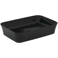 Ideal standard IPALYSS - Håndvask-Bowle 550x380x145 mm i silk black (matsort), Uden hanehul, Uden overløb - Diamatec