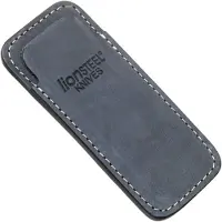Lionsteel Vertical leather sheath with clip pose, blå