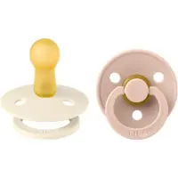 BIBS Colour Smokker - Str. 2 - 2-pack - Rund - Ivory/Blush - - 6-18 md - Smokk