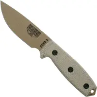 ESEE Model 3, dark earth G10, black plastic sheath, nylon sheath