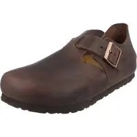 Birkenstock unisex. 166533 London Leather Shoes (Narrow Fit) tobacco brown (41), Flat, Laces, Casual, Havana