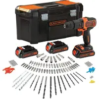 Black & Decker BDCHD181B3A, Boremaskin med pistolgrep, 1 cm, 2,5 cm, 1 cm, 1 cm, 360 RPM