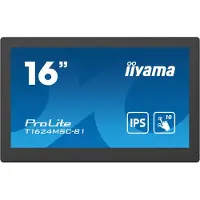 Iiyama ProLite T1624MSC-B1 - LED-skjerm - 15.6 - berøringsskjerm - 1920 x 1080 Full HD (1080p) - IPS - 450 cd/m² - 800:1 - 25 ms - HDMI - høyttalere - svart, matt