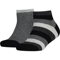 Tommy Hilfiger Ankelsokker - 2-pack - Stripe - Grå Melert/Svart - - 23/26 - Sokker