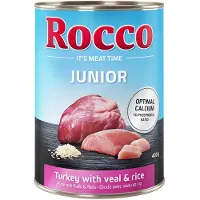 Rocco Junior 6 x 400 g - Kalkun & kalvehjerter med kalsium
