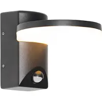 QAZQA Utendørs vegglampe sort inkl. LED IP54 bevegelsessensor - Esmee