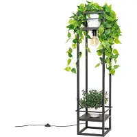 QAZQA Industriell gulvlampe sort - Cage Rack