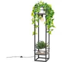 QAZQA Industriell gulvlampe sort med tre - Cage Rack