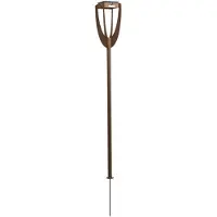 LES JARDINS LED-solcellelampe Tulip med jordspyd, corten