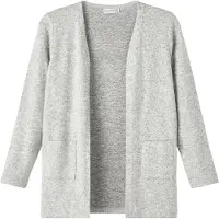Name It Kids Cardigan - Strikk - Noos - NkfVicti - Grey Melange - - 6 år (116) - Cardigan