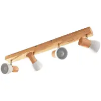 LINDBY taklampe Thorin, 67 cm, 4 lyskilder, hvit, tre, E14