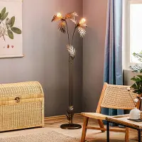 ONLI Gulvlampe Dubai i bladdesign, 2 lyskilder, bronse