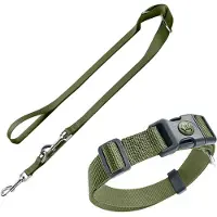 Hunter Sett: Bånd+Sele London Vario Rapid, olivengrønn - Sele str XXS-XS + bånd 200 cm / 15 mm