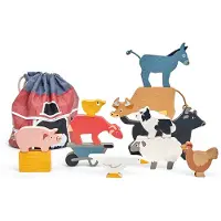 Tender Leaf Toys Treleker - Lagerdyr - 13 Deler - Gården - - OneSize - Stableleker