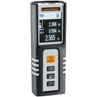 Laserliner DistanceMaster Compact, Laseravstandsmåler, Matrise Skriver, Inn, m, Svart, Hvit, Gummi, 3 linjer, 25 m