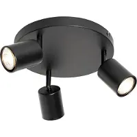 QAZQA Moderne taklampe sort justerbar rund 3-lys - Java