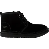 Ugg unisex for kids. 1017320K Black leather Neumel II boots (33.5), Flat, Suede, Laces, Casual, children's fashion