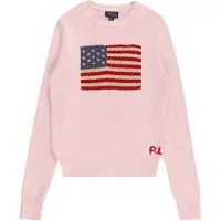 Ralph Lauren Genser - Strikk - Lyserød m. Flagg - - 8-10 år (128-140) - Genser