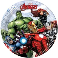 Decorata Party Papirtallerkener - 8-pack - 19,5 cm - Avengers In - - OneSize - Tallerken
