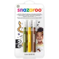 Snazaroo Ansiktsmaling - Penselmaling - 3 stk. - Grønn/Gul/Brun - - OneSize - Sminke