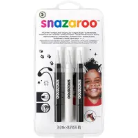Snazaroo Ansiktsmaling - Penselmaling - 3 stk. - Svart/Hvit - - OneSize - Sminke