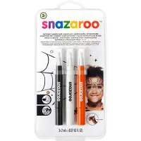 Snazaroo Ansiktsmaling - Penselmaling - 3 stk. - Svart/Hvit/Rød - - OneSize - Sminke