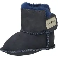 En fant Lammeskinn Tøfler m. Fôr - Navy - - 20/21 - Krabbesko